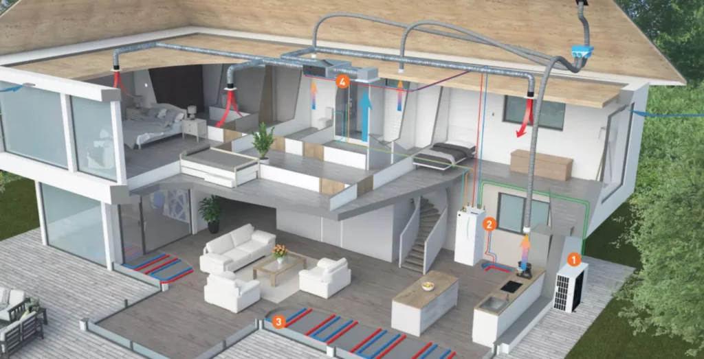 Présentation de la gamme de pompes à chaleur AIR/EAU Mitsubishi Electric Ecodan pour le neuf et la rénovation.