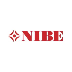 Logo de Nibe, fabricant suédois de pompes à chaleur, illustrant un partenariat potentiel avec PETIT PAC & CLIM.